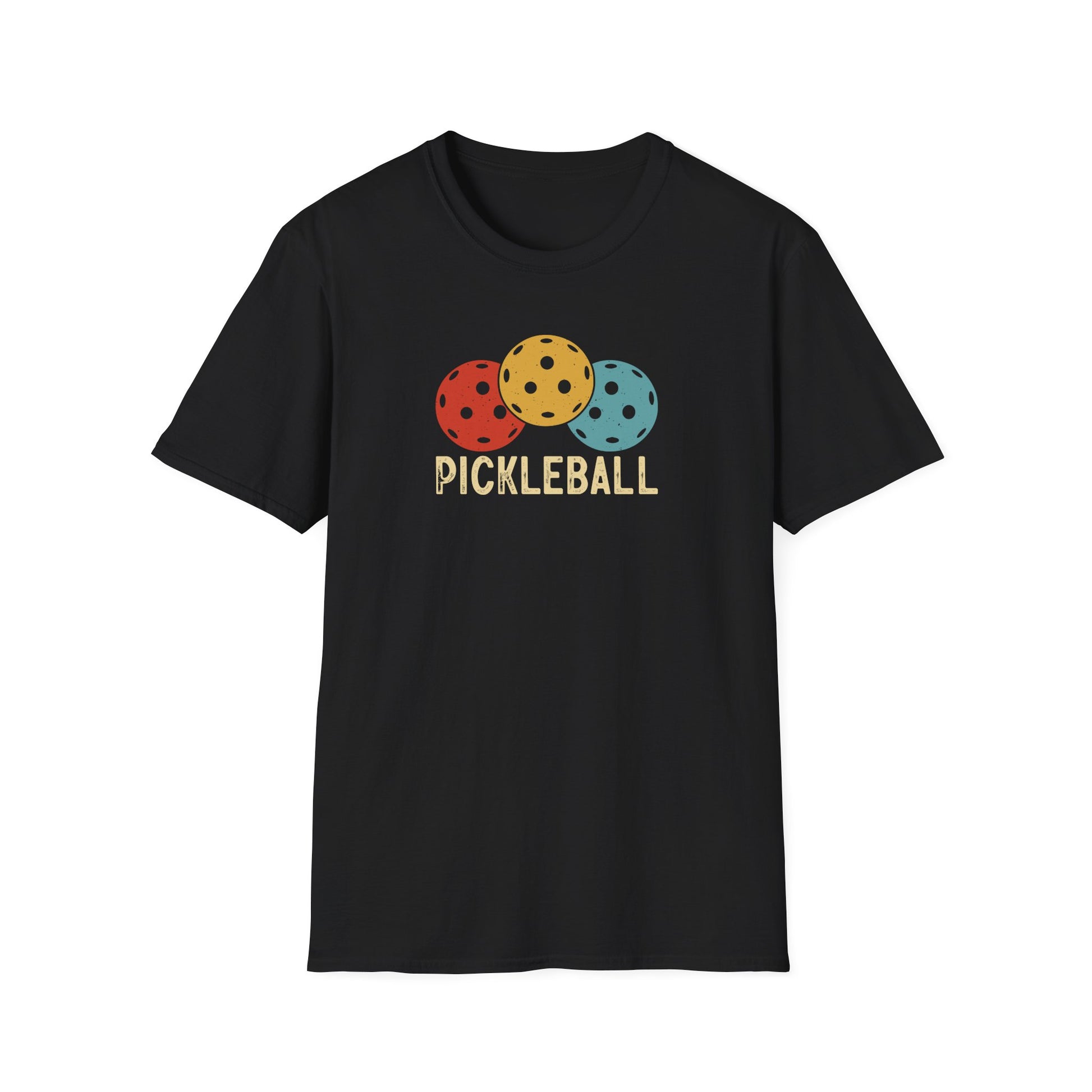 Men's Cool Pickleball T-shirt - Trio Pickleball Retro Black