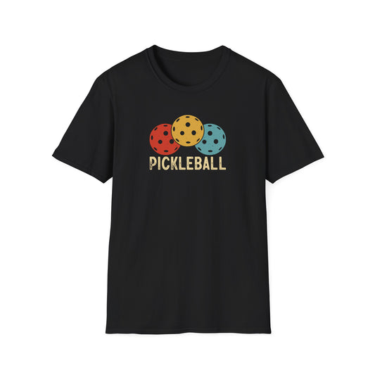 Men's Cool Pickleball T-shirt - Trio Pickleball Retro Black