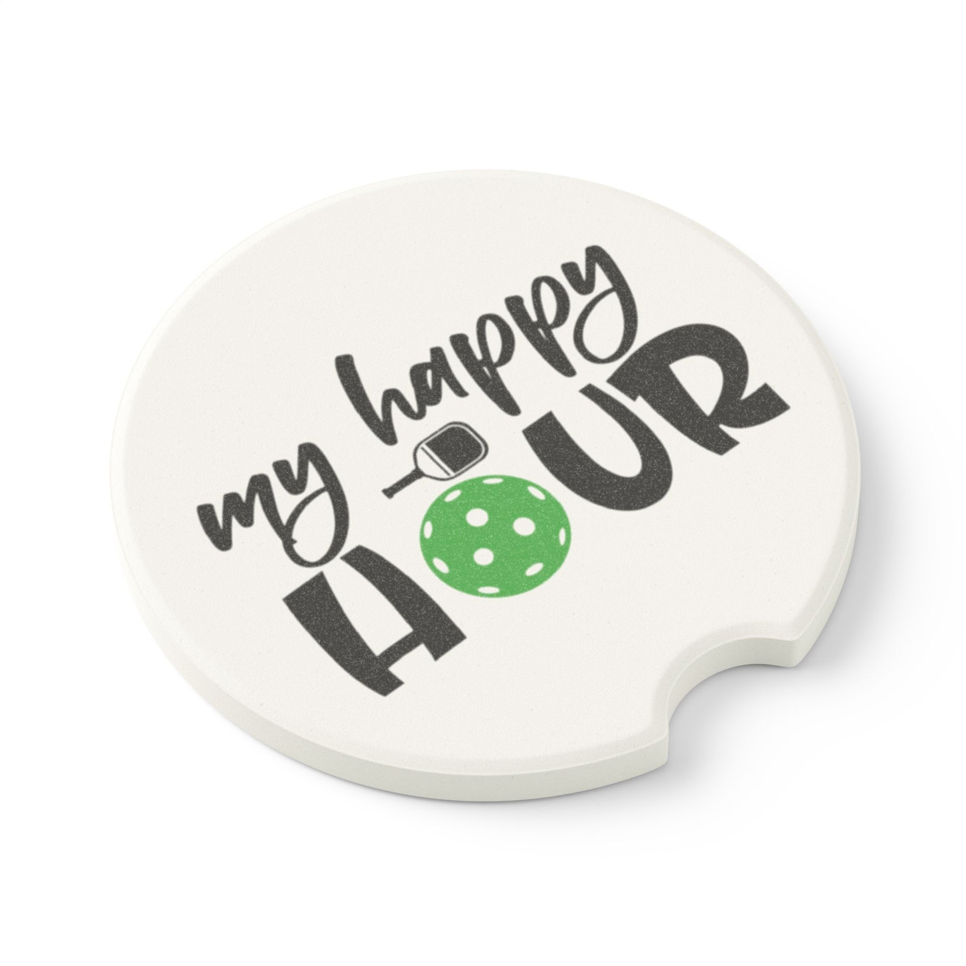 Pickleball Durable Car Coaster - My Happy Hour