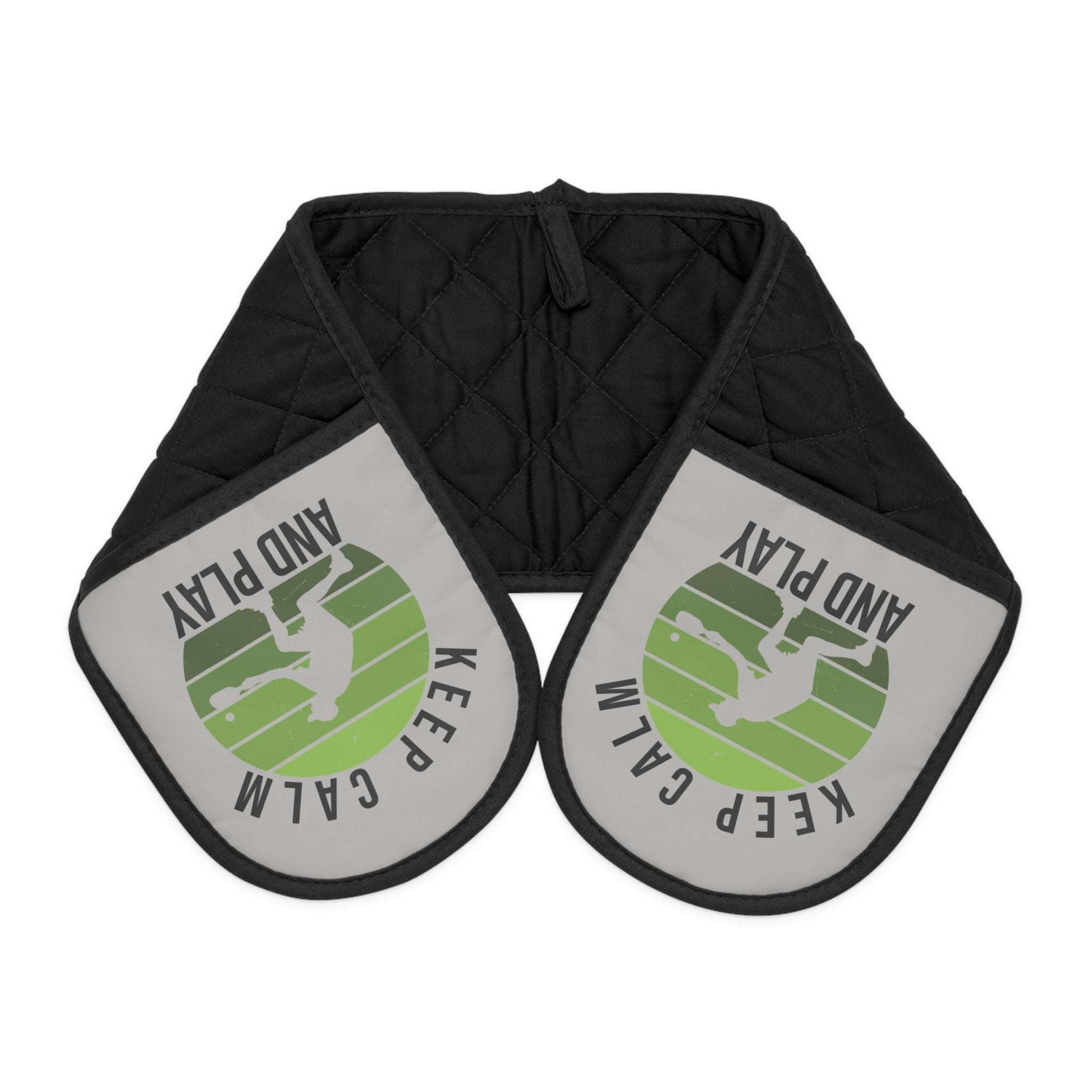Pickleball Funny Oven Mitts - Keep Calm and Play Black