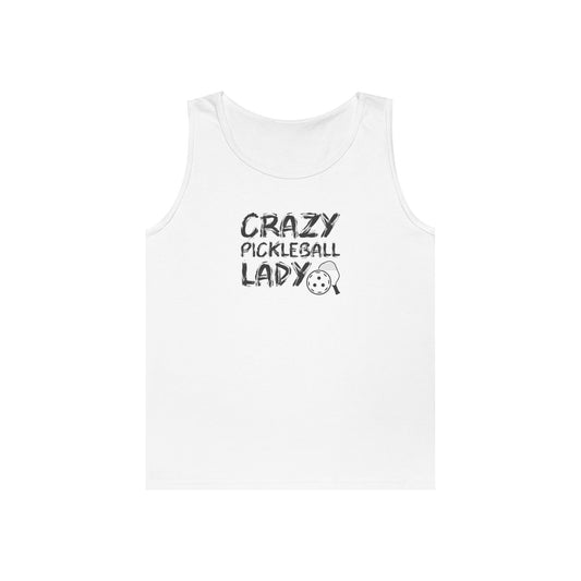 Women's Quirky Pickleball Tank Top - Crazy Pickleball Lady White