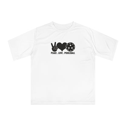 Women's Lightweight Pickleball T-shirt - Peace, Love, Pickleball White