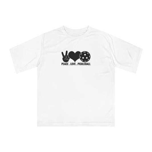 Women's Lightweight Pickleball T-shirt - Peace, Love, Pickleball White