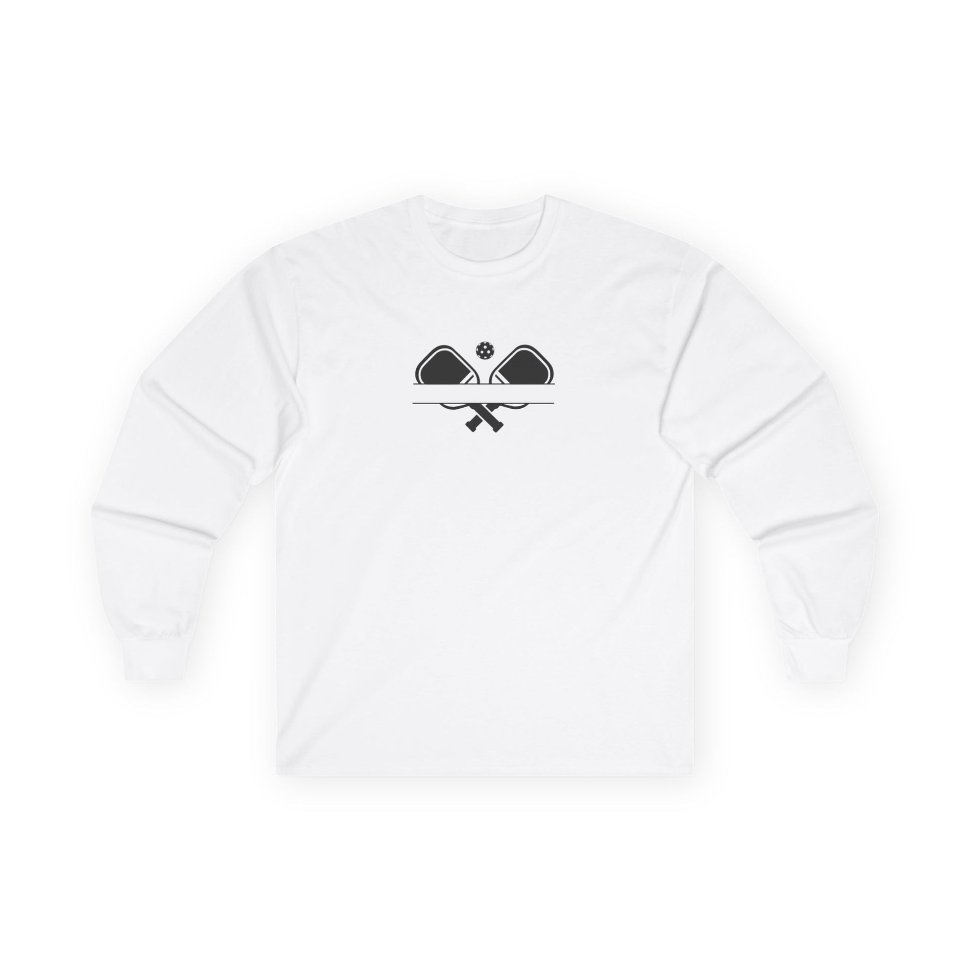 Men's Soft Pickleball Long Sleeves top - Double Paddles White
