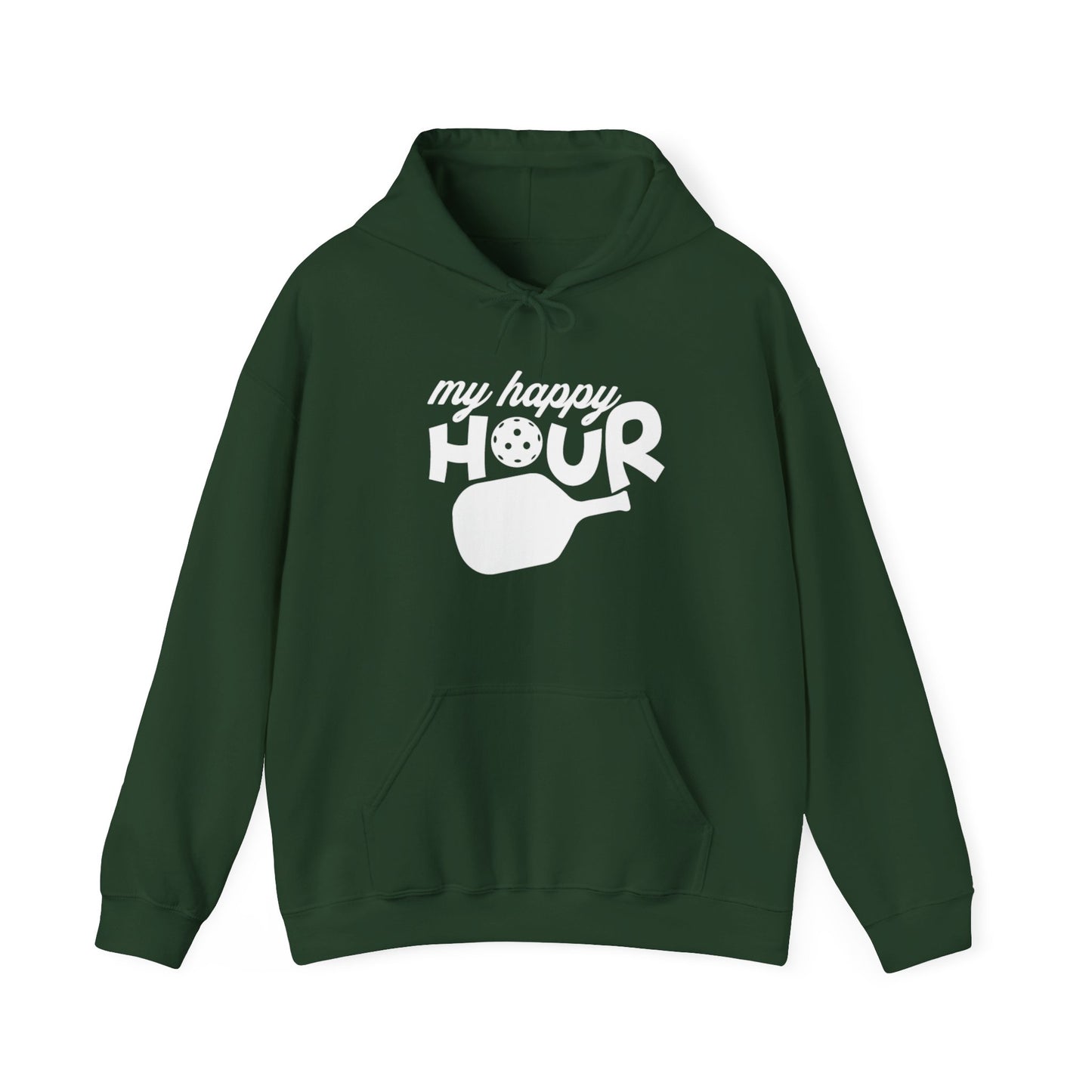 Men's Durable Pickleball Hoodie - My Happy Hour Green
