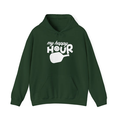 Men's Durable Pickleball Hoodie - My Happy Hour Green