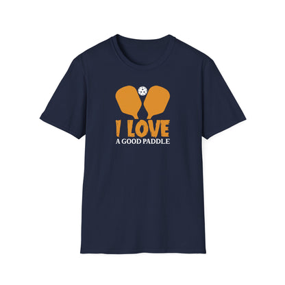 Men's Playful Pickleball T-shirt - I Love a Good Paddle Navy