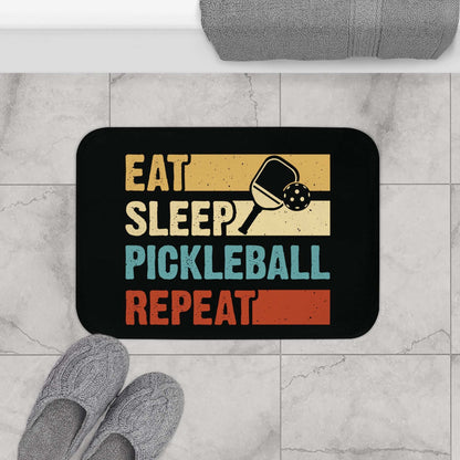 Pickleball Cool Bath mat - Eat Sleep Pickleball Repeat Retro