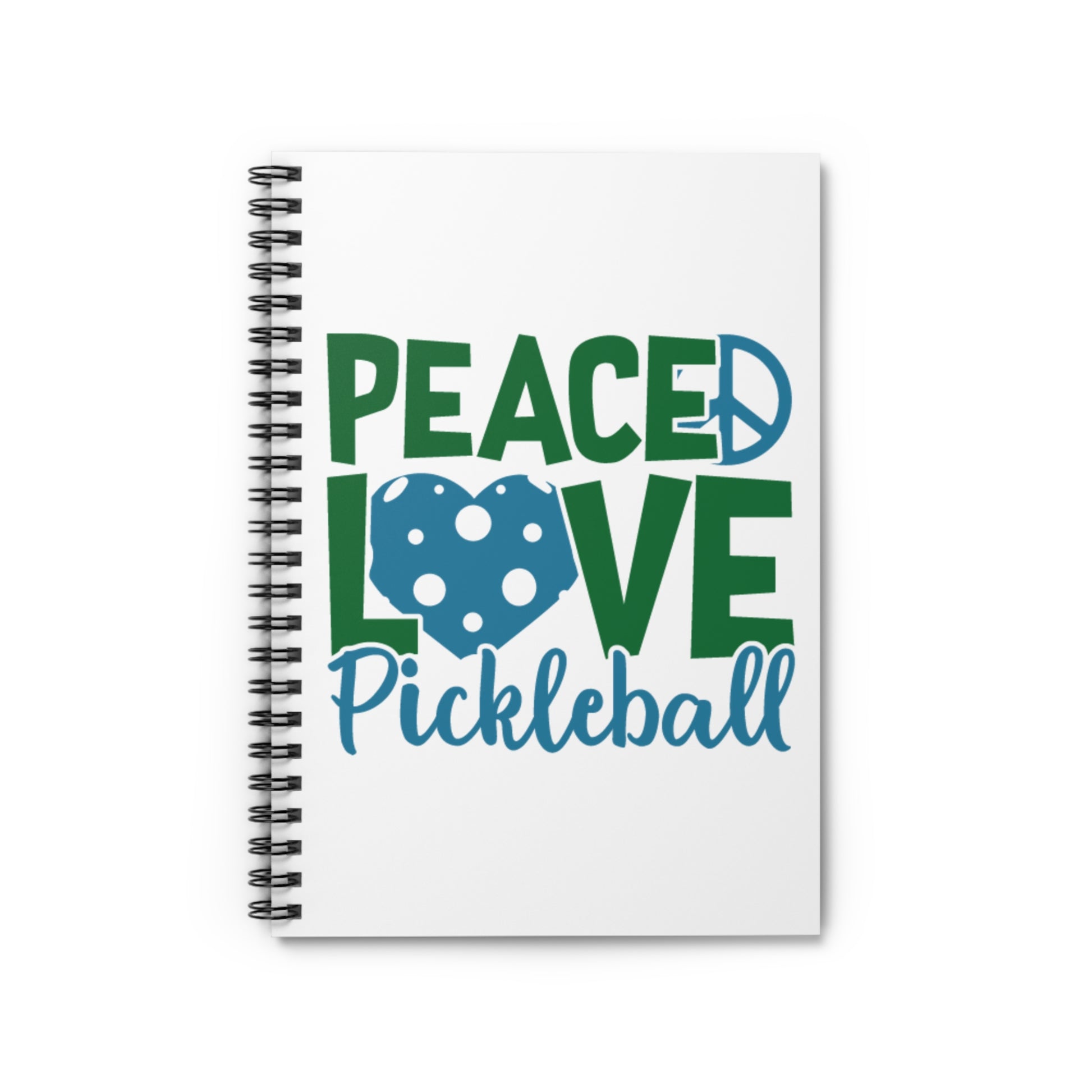 Pickleball Durable Notebook - Peace, Love, Pickleball White