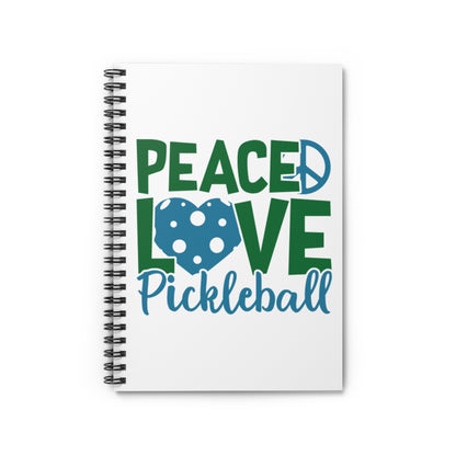 Pickleball Durable Notebook - Peace, Love, Pickleball White