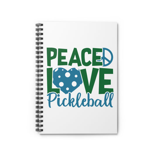Pickleball Durable Notebook - Peace, Love, Pickleball