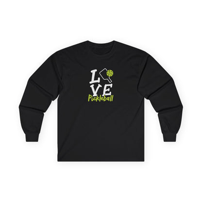 Women's Unique Pickleball Long Sleeves top - Love Pickleball Black