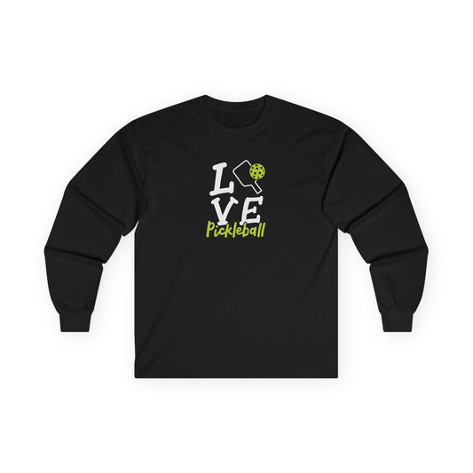 Women's Unique Pickleball Long Sleeves top - Love Pickleball Black