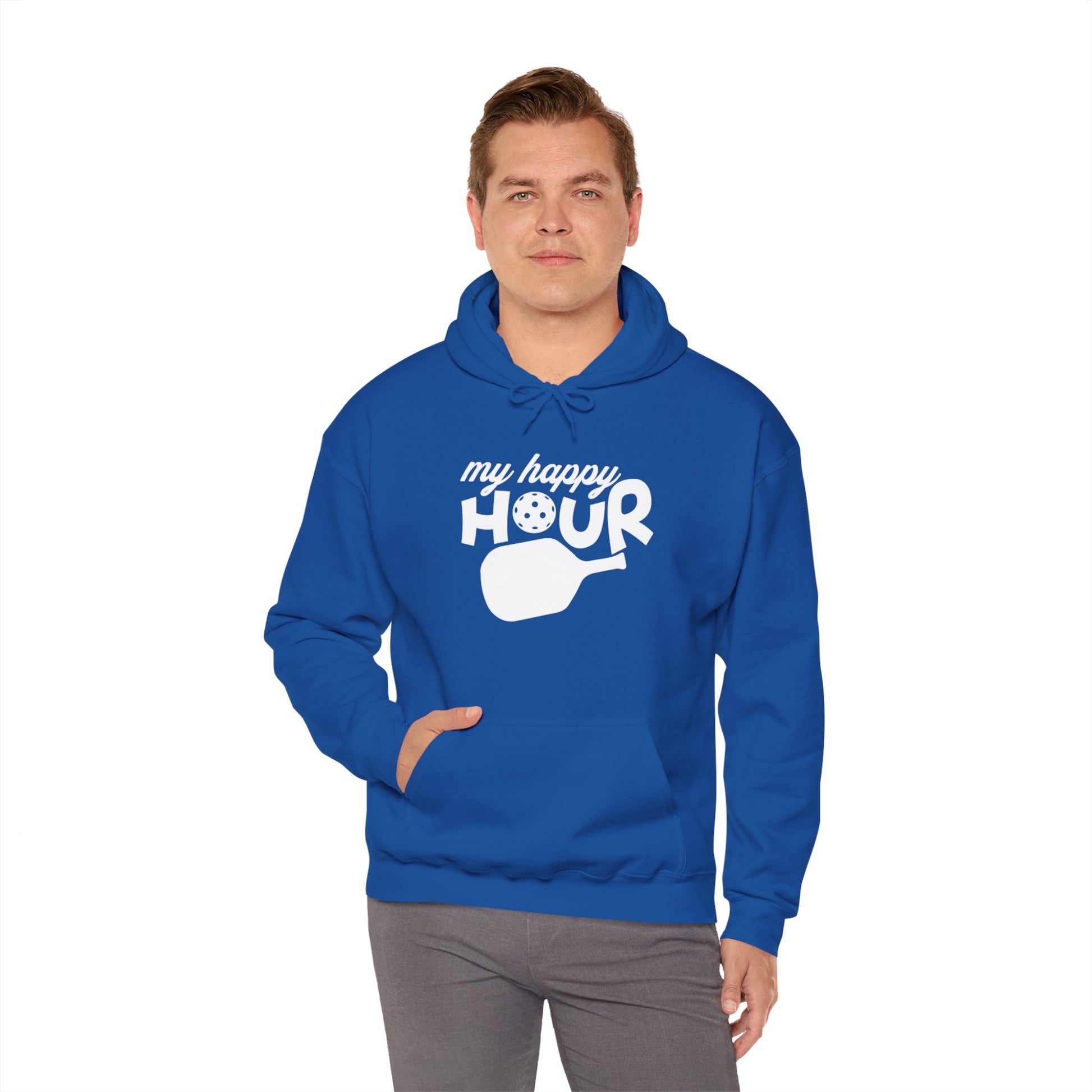 Men's Durable Pickleball Hoodie - My Happy Hour