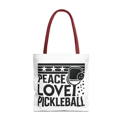 Pickleball Bold Tote Bag - Peace Love Pickleball Red
