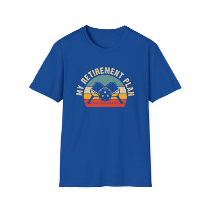 Men's Bold Pickleball T-shirt - My Retirement Plan Retro Royal