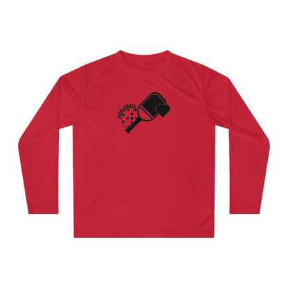 Women's Cute Pickleball Long Sleeves top - Pickleball Paddle Heart Red