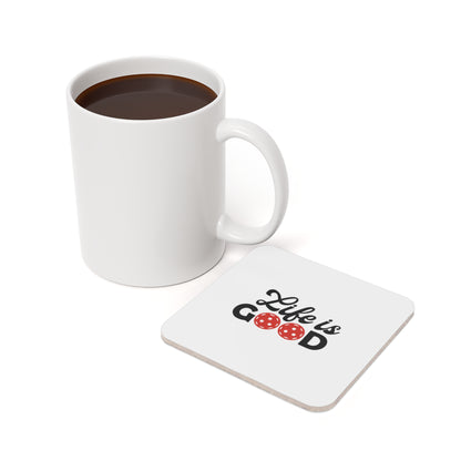 Pickleball Stylish Cork Coaster - Life is Good