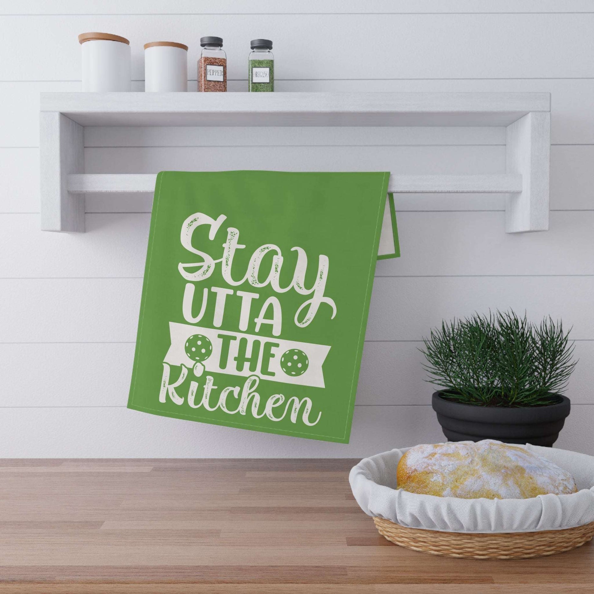 Pickleball Playful Tea Towel - Stay Utta the Kitchen Cotton Twill