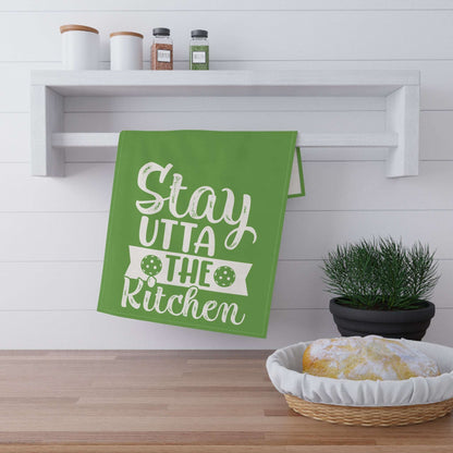 Pickleball Playful Tea Towel - Stay Utta the Kitchen Cotton Twill