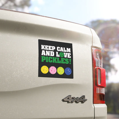 Pickleball Eye-Catching Car Magnet - Keep Calm and Love Pickles