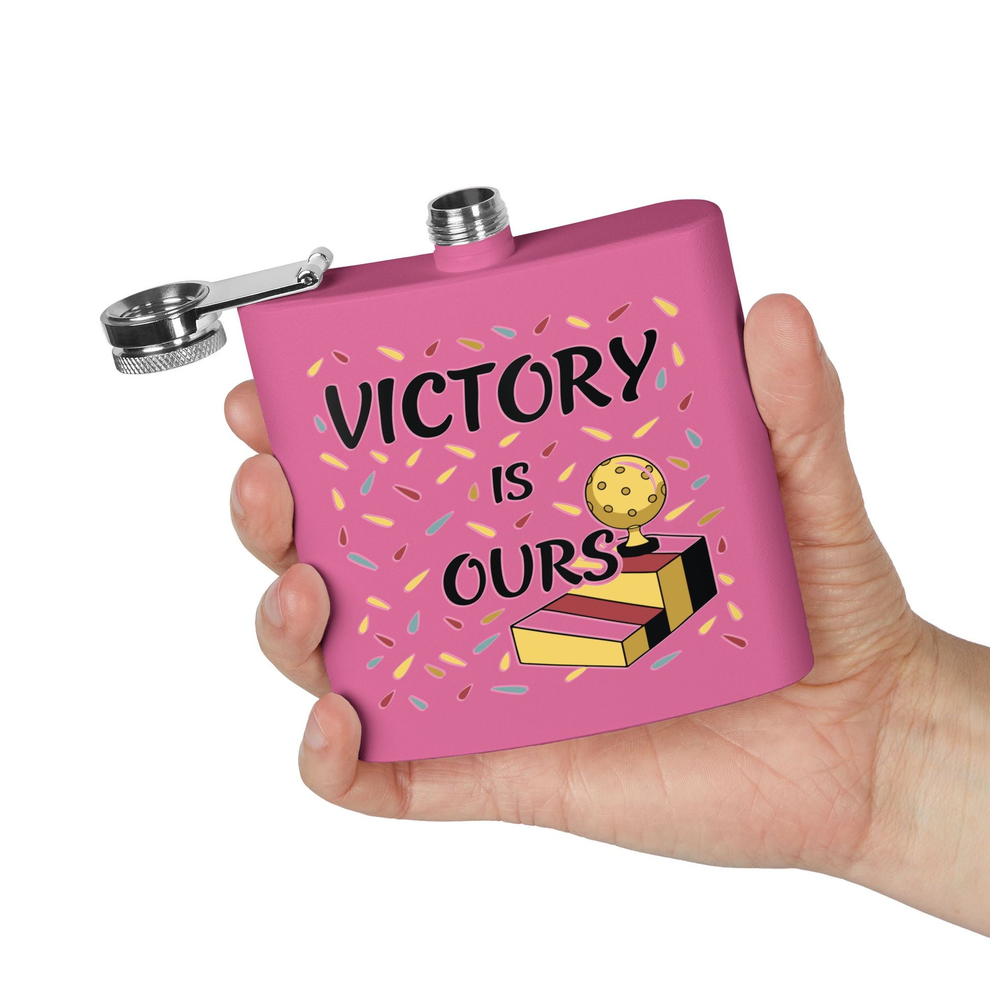 Pickleball Vibrant Flask - Victory is Ours