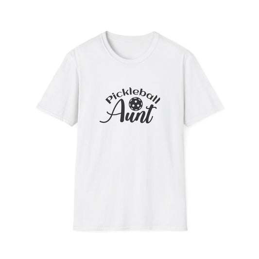 Women's Comfy Pickleball T-shirt - Pickleball Aunt White