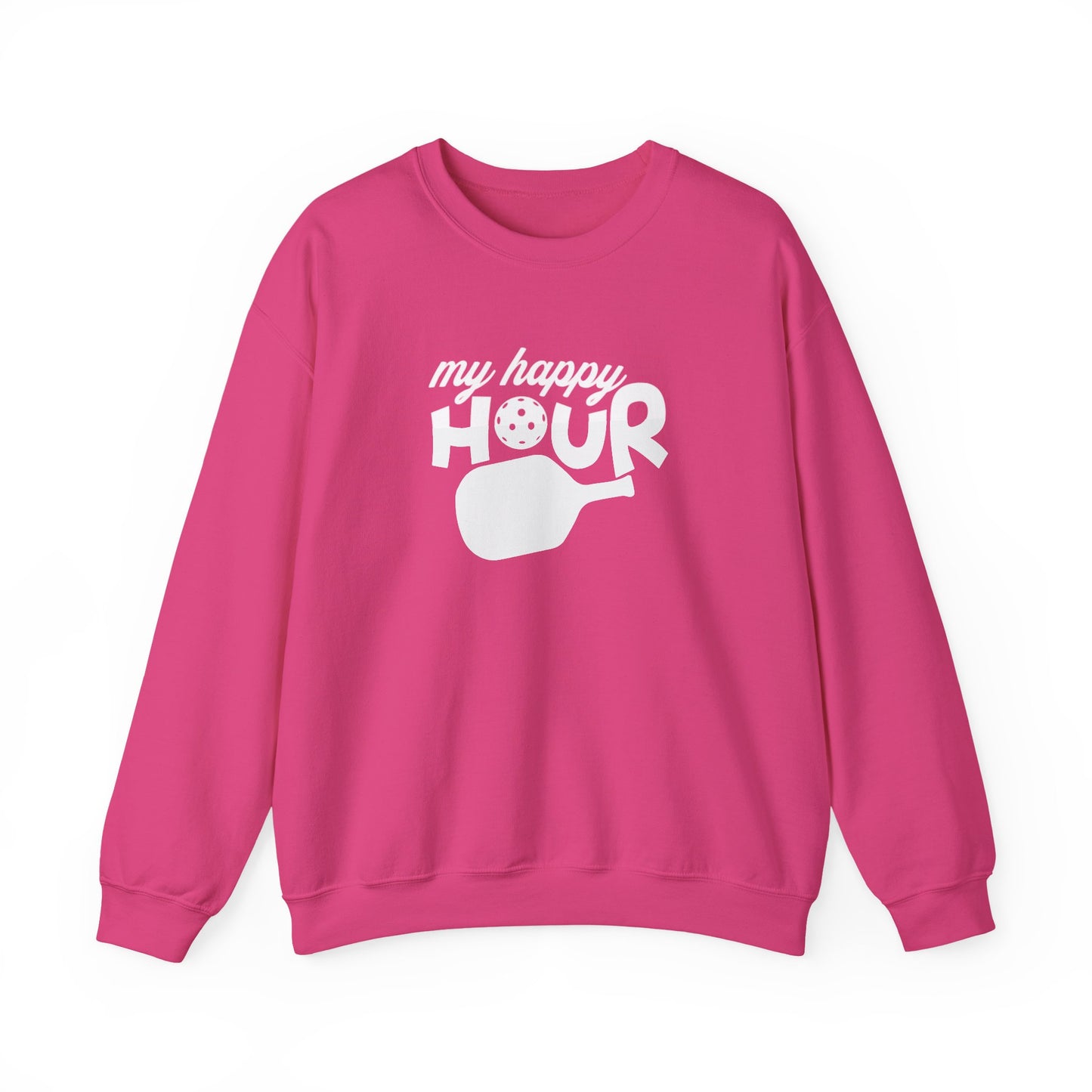 Women's Lightweight Pickleball Sweatshirt - My Happy Hour Pink