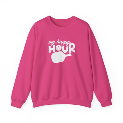 Women's Lightweight Pickleball Sweatshirt - My Happy Hour Pink