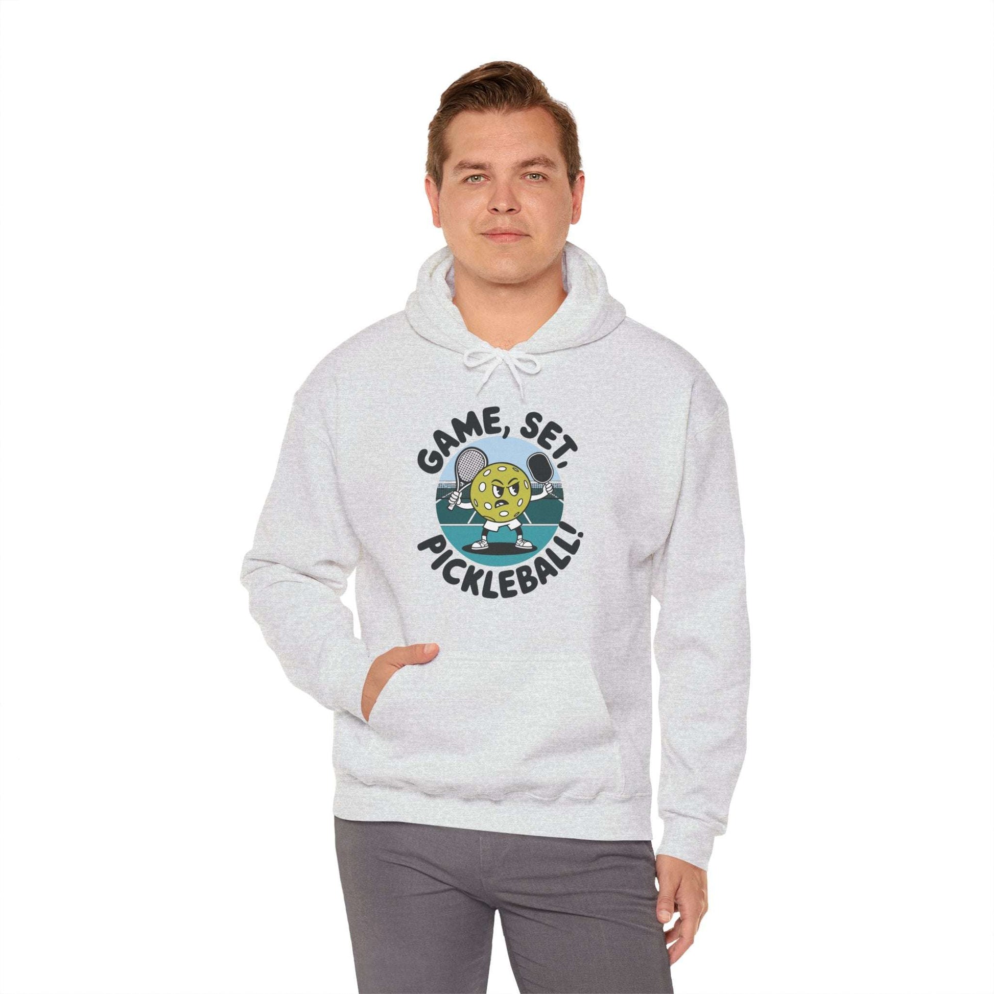 Men's Comfy Pickleball Hoodie - Game, Set, Pickleball