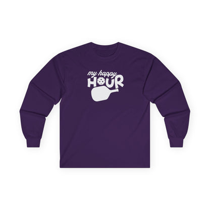 Women's Durable Pickleball Long Sleeves top - My Happy Hour Purple