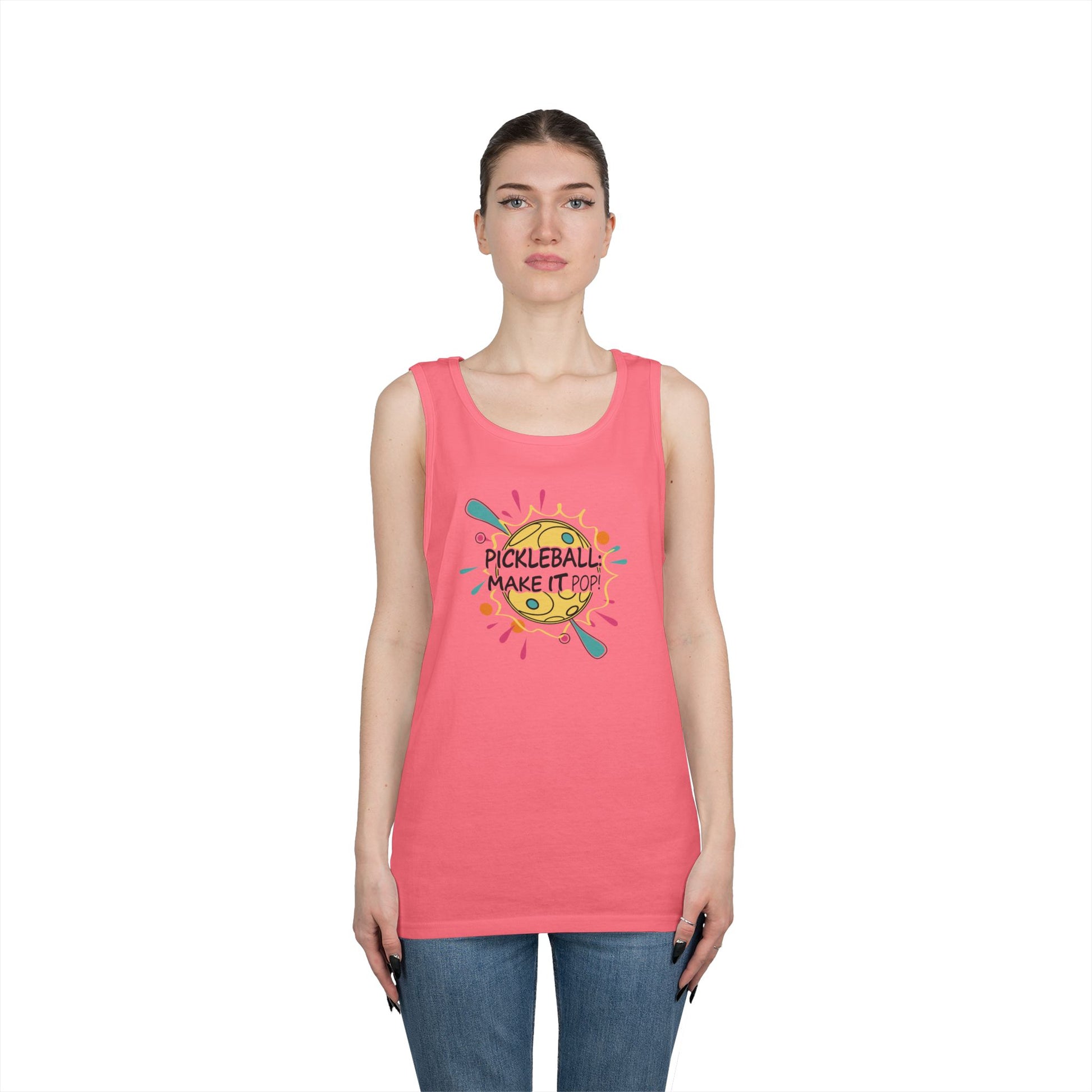 Women's Stylish Pickleball Tank Top - Pickleball Make It Pop