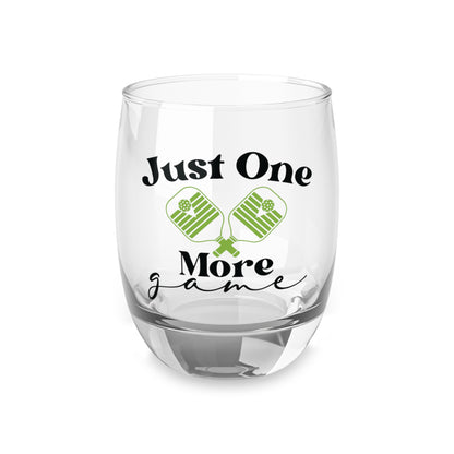 Pickleball Stylish Whiskey Glass - Just One More Game 6oz