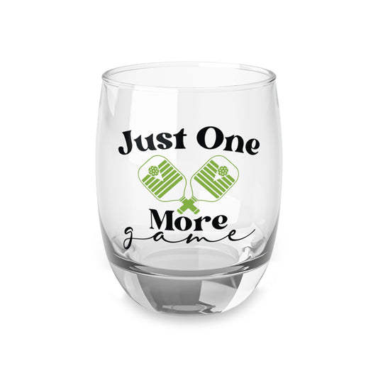 Pickleball Stylish Whiskey Glass - Just One More Game 6oz