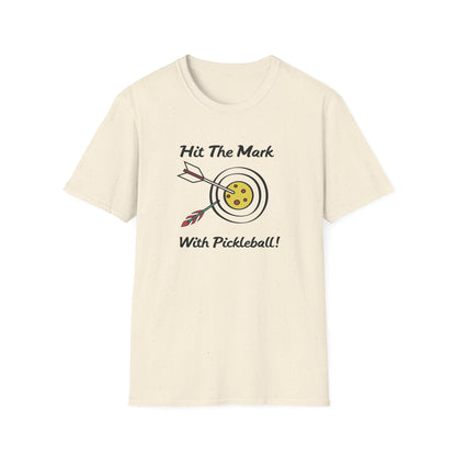 Men's Quirky Pickleball T-shirt - Hit the Mark with Pickleball Beige