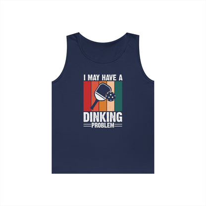 Men's Eye-Catching Pickleball Tank Top - I May Have a Dinking Problem Navy