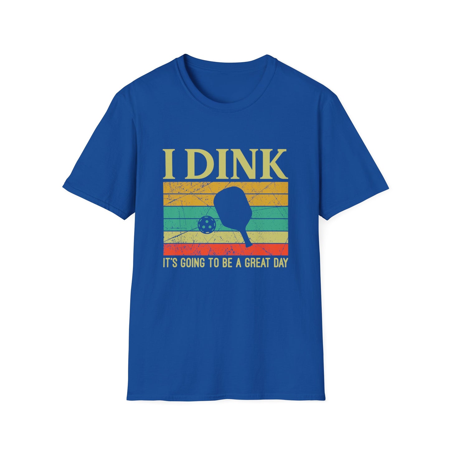 Men's Pickleball T-shirt - I Dink It's Going To Be a Good Day Retro Royal
