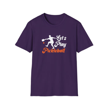 Women's Durable Pickleball T-shirt - Let's Play Pickleball Purple