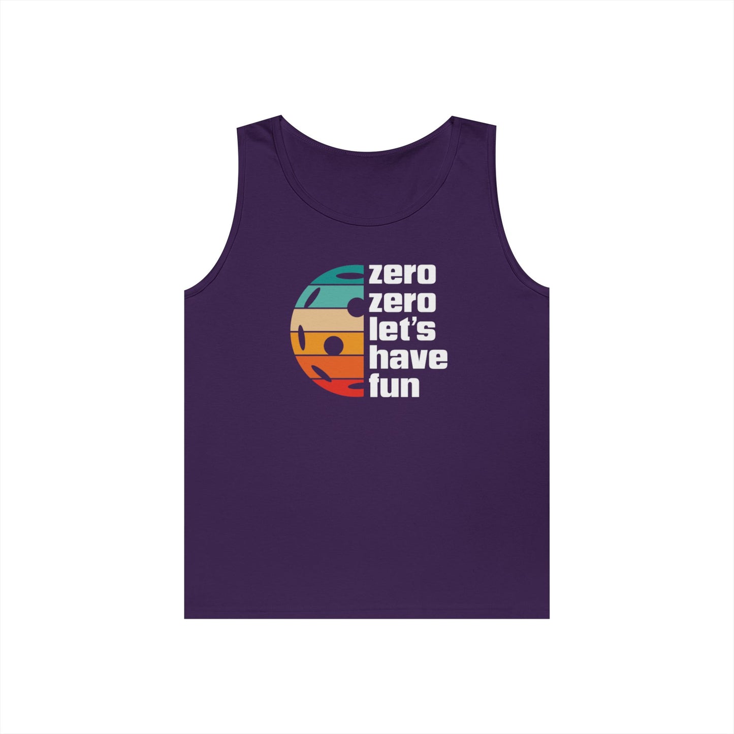 Men's Vibrant Pickleball Tank Top - Zero Zero Let's Have Fun Purple
