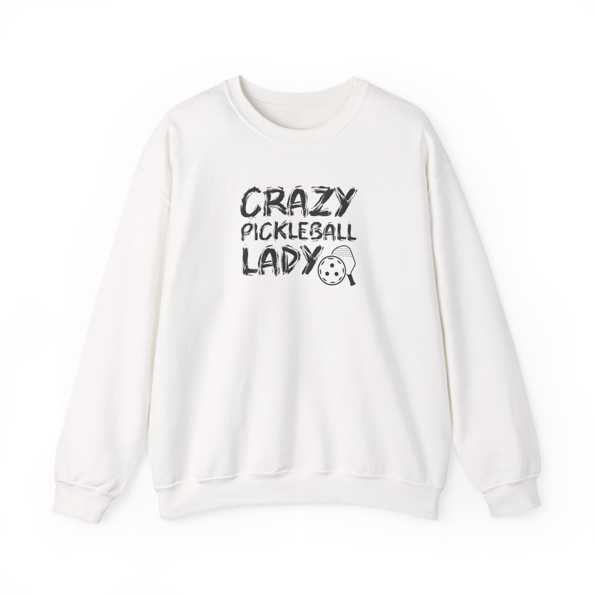 Women's Funny Pickleball Sweatshirt - Crazy Pickleball Lady White