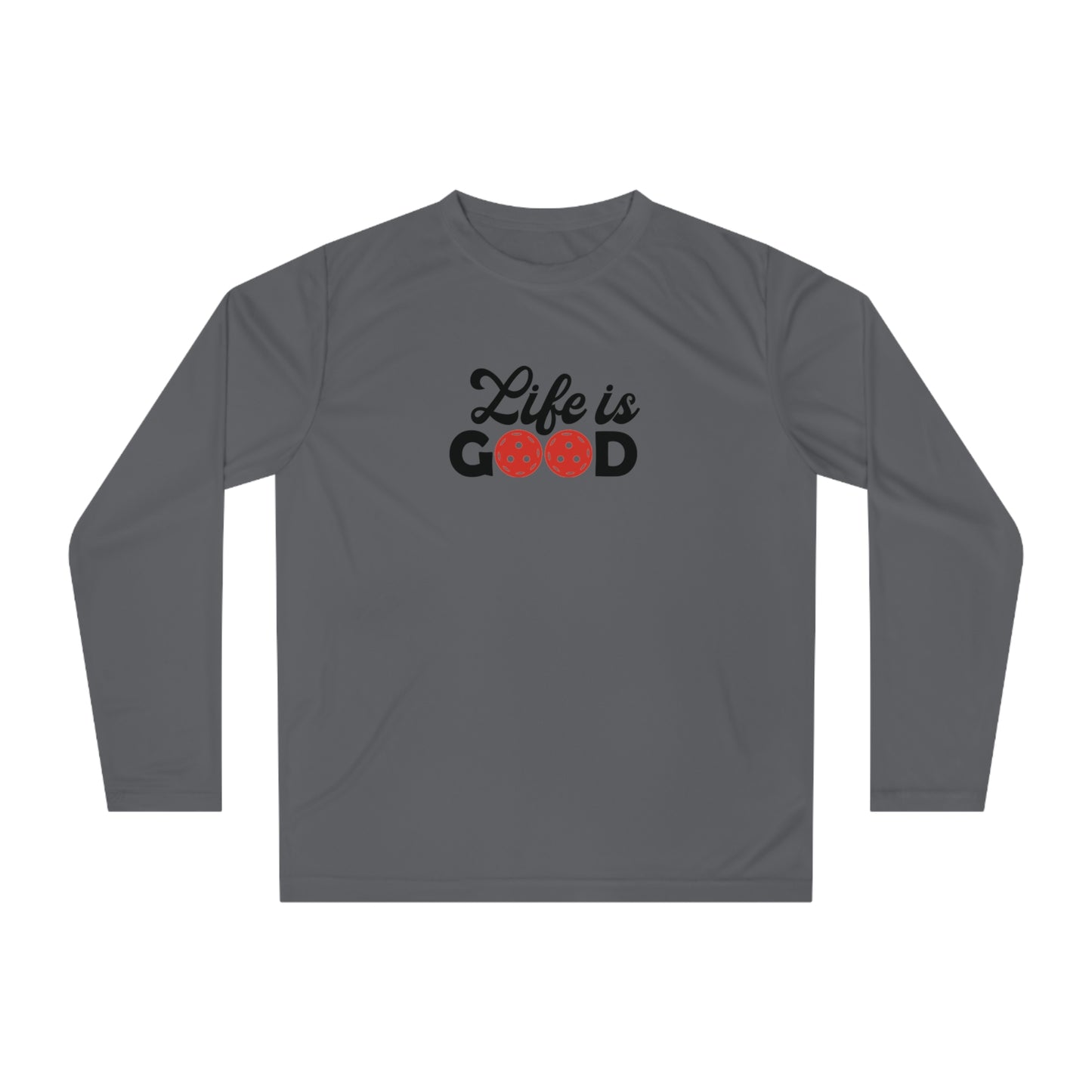 Women's Cute Pickleball Long Sleeves top - Life is Good Gray
