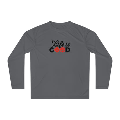 Women's Cute Pickleball Long Sleeves top - Life is Good Gray