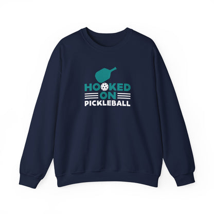 Women's Cool Pickleball Sweatshirt - Hooked on Pickleball Navy