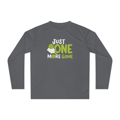 Women's Cute Pickleball Long Sleeves top - Just One More Game Gray