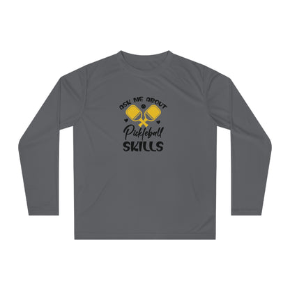 Men's Pickleball Long Sleeves top - Ask Me about My Pickleball Skills Grey