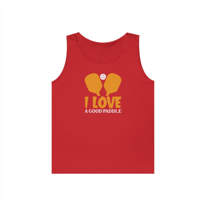Men's Funny Pickleball Tank Top - I Love a Good Paddle Red