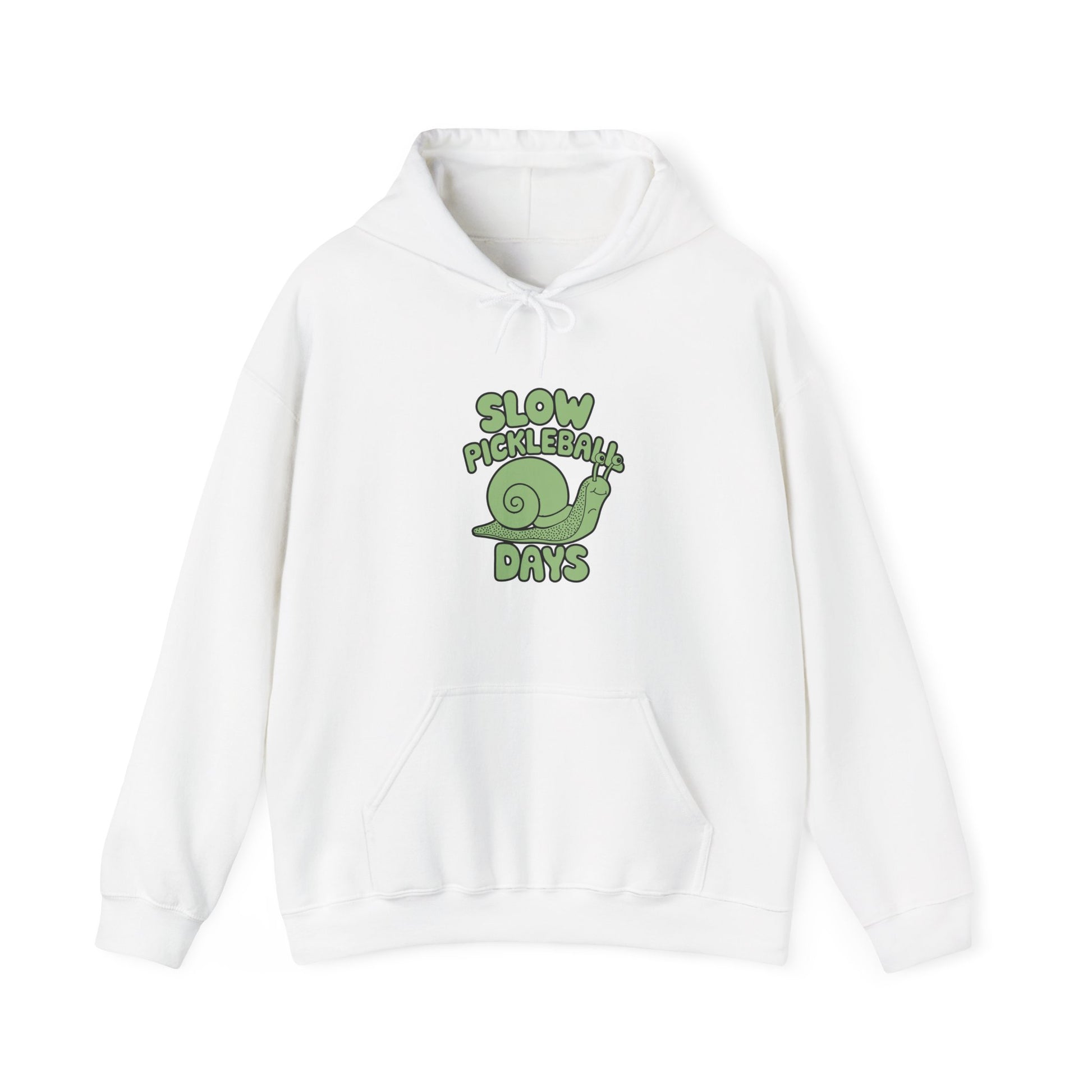Men's Comfy Pickleball Hoodie - Slow Pickleball Days White
