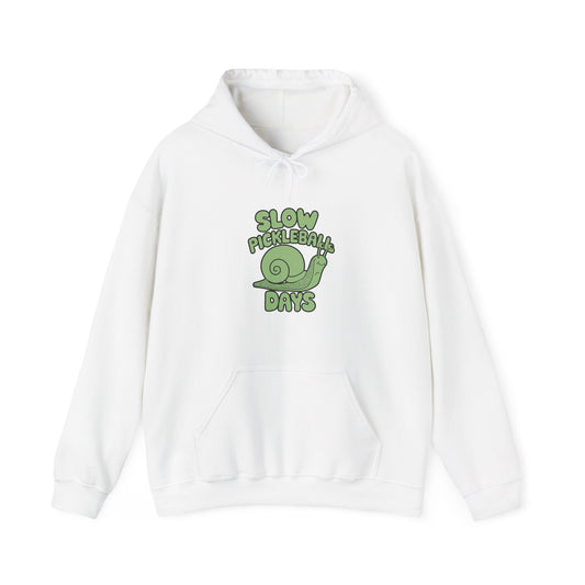Men's Comfy Pickleball Hoodie - Slow Pickleball Days White