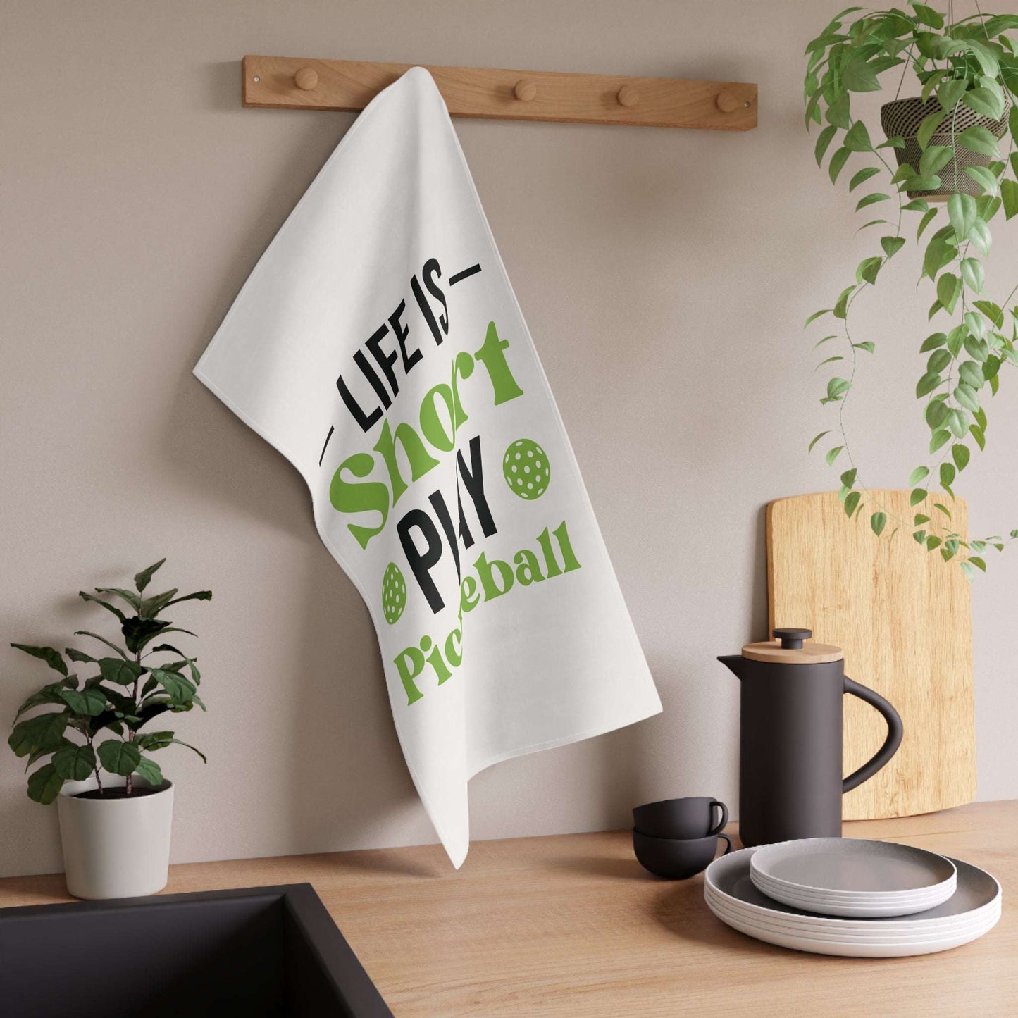 Pickleball Durable Tea Towel - Life Is Short Play Pickleball