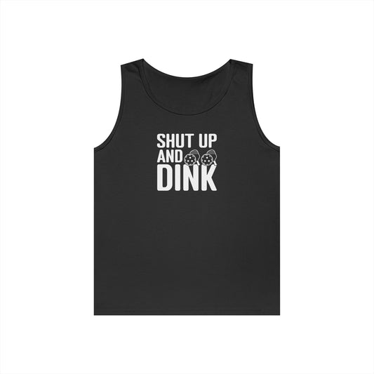 Men's Funny Pickleball Tank Top - Shut Up and Dink Black